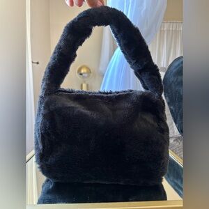 Small Black Faux Fur Handbag